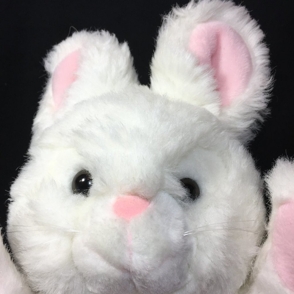 Vintage Animal Playthings Bunny Plush White Pink - Picture 9 of 9